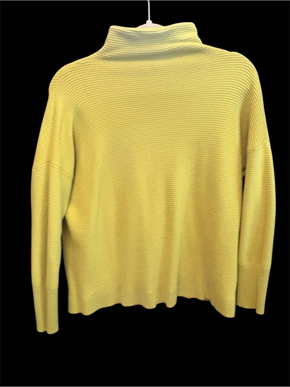 Chelsea & Theodore Lemon Ribbed Turtleneck Sweater